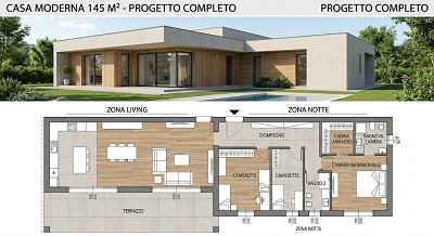 Casa in legno moderna realizzata in bioedilizia